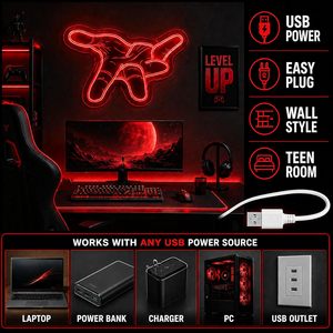 Superhero gesture Letreros Neon LED indoor hanging ambient light shop <b>sign</b> wall decoration light entrance indicator light 5v 12v - Product Image 4