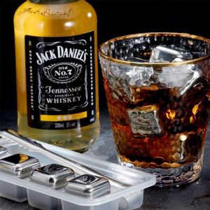 Accesorios de Bar, Juego de Piedras Enfriadoras para Whisky, Cubos de Hielo de Acero Inoxidable 304 para Cola, Vino y Bebidas - Product Image 5