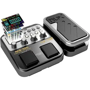 Pedal de efeito para guitarra elétrica, processador nux marca MG-100 com 80 presets, 66 efeitos, loop e expressão