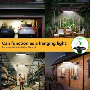 Lampada Solare <span class=keywords><strong>da</strong></span> Parete a 2 Luci con Sensore di Movimento, Cavo di Prolunga 5M, Ricarica USB, per Interni ed Esterni, Garage, Giardino, Emergenze - Product Image 6