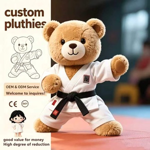 Orsacchiotto di Peluche Personalizzato per Taekwondo, Orso Imbottito con Uniforme da Taekwondo e Nome Personalizzato - Product Image 1