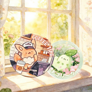 Aimant de réfrigérateur en céramique personnalisé DM, motif <span class=keywords><strong>Chikorita</strong></span> Eevee, en porcelaine aquarelle, décalcomanie décorative pour la maison, cadeau - Product Image 1