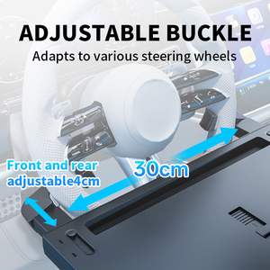 Portable Car Food Tray Universal Steering Wheel Desk for Drivers Road Trips with Foldable Design Laptop <b>Stand</b> Cup Holder - Product Image 3