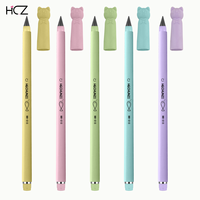 Crayon éternel en gros, sans taille-crayon, effaçable, avec pointe remplaçable, réutilisable, avec capuchon chat mignon pour étudiants et bureaux