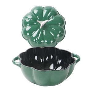 Marmite hollandaise en fonte émaillée en forme de citrouille pour soupes et ragoûts - Product Image 6