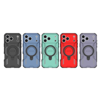 Coque de protection intégrale avec anneau magnétique intégré en TPU+PC anti-rayures pour iPhone 17 Air Pro Max