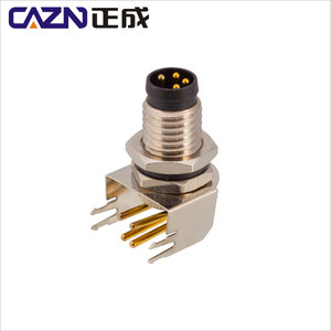 M8 Right Angled trở lại gắn kết ổ cắm 3 4 5 6 8 pins căn cứ loại nam nữ kim loại nối vít M8 ổ cắm - Product Image 4
