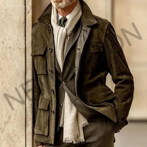 Nouvelle Veste Coupe-Vent Rétro Homme Personnalisée Style Urbain Rétro à Boutonnage Simple avec Design Bicolore pour l'Hiver et l'Extérieur - Product Image 3