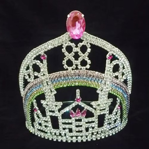 Luoyan Château Forme Beauté Pageant Couronnes Strass Couronne Ajuster Diadème Personnalisé - Product Image 5