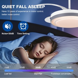 Cuộc Sống Lâu Dài Thiết Kế Tối Giản Phòng Ngủ Trong Nhà 42 Inch ABS 4 Lưỡi Có Thể Thu Vào Vô Hình Điều Khiển Từ Xa LED Quạt Trần Ánh Sáng - Product Image 5