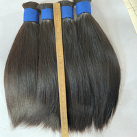 Cheveux humains brésiliens vierges bruts à cuticules alignées, double épaisseur, en vrac, extensions de cheveux naturels en gros