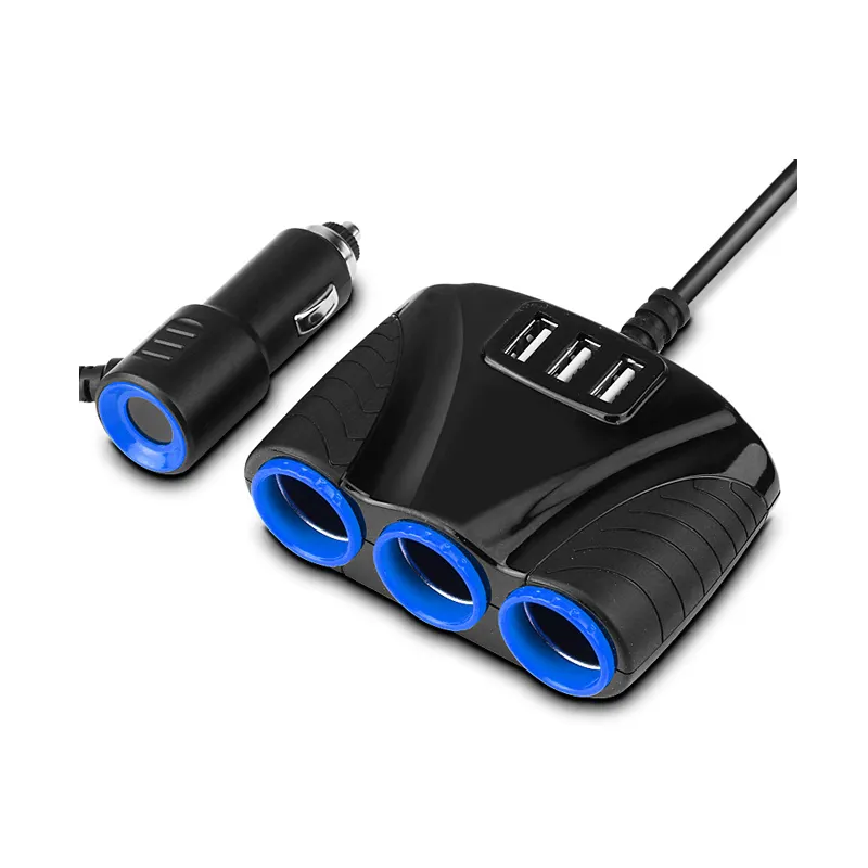 Caricabatteria da auto 3.1A 12V 3 in 1 adattatore di alimentazione Splitter per accendisigari presa per caricabatteria da auto USB per IPhone IPad Phone DVR GPS
