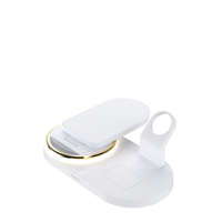 Support de chargeur sans fil pliable 5 en 1 15W pour téléphone, montre, écouteurs avec sortie USB et veilleuse LED pour chambre et voyage