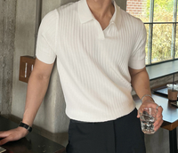 Chemise décontractée pour homme à manches courtes, ample, décontractée, en tricot uni, confortable, respirante, 180g, coupe ajustée