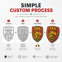 Écusson 3D personnalisé en PVC en relief, logo tigre, badge en caoutchouc texturé rouge et jaune, étiquettes de vêtements pour clubs sportifs et marques d'équipes