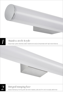 Minimalist LED Wall Lamp White Cylindrical Shade Aluminum Alloy Body Warm White Light Bathroom Vanity <b>Mirror</b> Light Wall-Mounted - Product Image 2