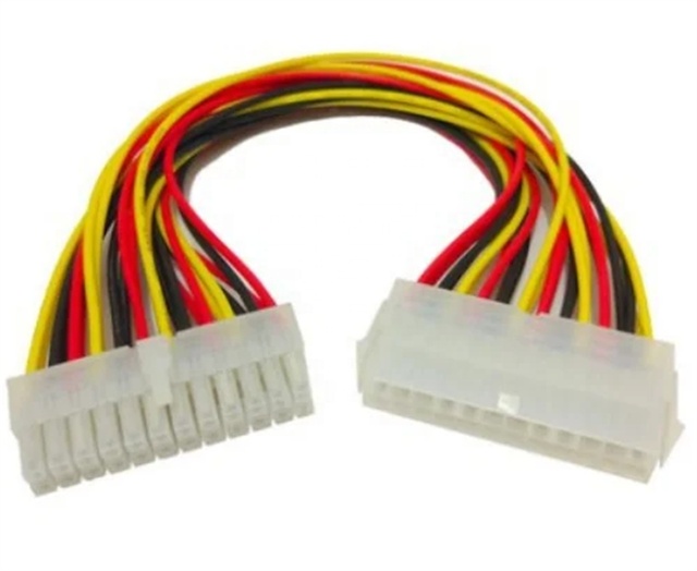 PC Build Modding ATX 24-Pin PBT Silver-Plated Copper Conductors Power Extension Sync Cable for PSU Motherboard Custom Wiring