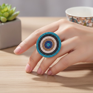 Ojo anillo moderno turquesa negro citrino zafiro CZ venta al por mayor hecho a mano 925 plata esterlina al por mayor 925 joyería de plata esterlina - Product Image 2