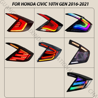 SINDAR Auto RGB feux arrière accessoires pour Honda Civic 2016-2021 10th Gen berline nouveau Design 24V voiture LED feu arrière pièces 16-21