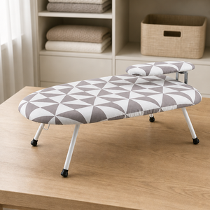 Planche à <span class=keywords><strong>repasser</strong></span> portable de <span class=keywords><strong>table</strong></span> avec support pour manches, base en PP, housse rembourrée en coton, résistante à la chaleur, pieds pliables, idéale pour les petits espaces de buanderie - Product Image 2
