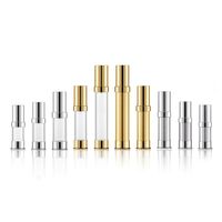Portable AS matériel rechargeable 5ml 10ml 15ml 20ml 30ml argent or enduit UV cosmétique voyage bouteille en plastique emballage sans air