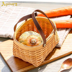 Cesto Portaoggetti in Legno Intrecciato a Mano di Alta Qualità, Vendita Calda per Casa, Picnic, Frutta, Fiori Freschi e Verdure - Product Image 3