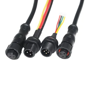 Kabel konektor tahan air pasang Panel M12 2pin 3pin 4pin 5pin laki-laki perempuan IP67 IP68