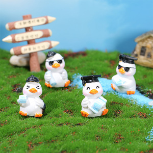 Figurines décoratives créatives en résine en forme de canard, miniatures, pour aquarium, bonsaï, décoration de jardin, ornements d'animaux mignons - Product Image 2