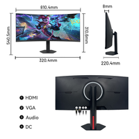 Monitor Gaming para PC de Escritorio, UltraWide Curvo de 34 Pulgadas, 4K, 165Hz, 1ms, HDR400, WQHD, Sin Marco, Precio de Fábrica, con Certificación CE