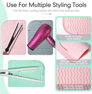 Tapis en silicone résistant à la chaleur, antidérapant, protecteur pour fer à boucler, lisseur et outils de coiffure - Product Image 4