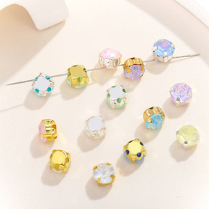 Adornos de Cristal Redondos con Base de Garra para Joyería DIY, Accesorios de Ropa, 8mm, Multicolor - Product Image 3