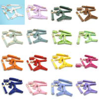 Ensemble collier, harnais et laisse pour chien en velours côtelé confortable avec porte-sac à déjections, collier en tissu lisse, laisse pour chien, harnais pour chien pour les promenades quotidiennes