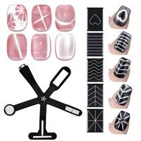 Nouvel Outil Professionnel 6-en-1 pour Effet Œil de Chat 3D, Magnétique Puissant, en Plastique, pour Gel Polish, Multifonction, en Forme de Croix, pour DIY Ongles