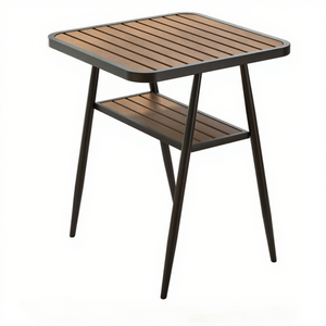 Set Meja Kursi Tiga Bagian Besi Modern untuk Luar Ruangan, Furnitur Logam Tahan Lama untuk Ruang Tamu, Hotel, Halaman - Product Image 5