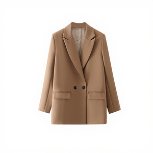 <span class=keywords><strong>Blazer</strong></span> in Lana/Seta <span class=keywords><strong>Grigio</strong></span> Chiaro Personalizzato con Logo OEM, Abbigliamento Femminile Primavera-Autunno, Nuovo Stile Europeo e Americano, Moda Casual - Product Image 2