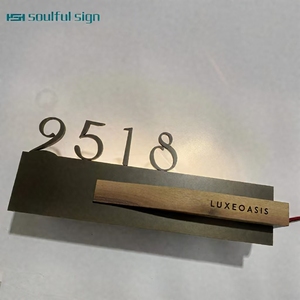 3D dọc phòng khách sạn tên khắc thép không gỉ Brass tấm cửa kim loại số địa chỉ cho các công ty khách sạn và bệnh viện - Product Image 4
