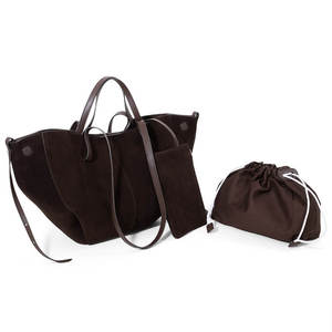 Bolsos de Mano de Cuero Genuino de Diseño Único, Bolsos Tote de Gamuza Esmerilada de Alta Gama para Mujer, Venta al por Mayor Personalizada - Product Image 5