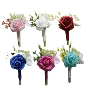 Bunga buatan PE, gaya Korea, pengantin laki-laki, saudara perempuan, pengiring pengantin, bunga pergelangan tangan pernikahan