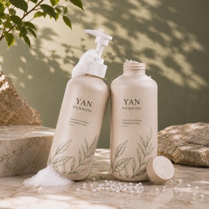Emballage <span class=keywords><strong>YAN</strong></span>, flacon pompe en pulpe de bagasse de canne à sucre compostable et recyclable, populaire, vide, 120 ml, 350 ml, 1 L, pour gel douche - Product Image 3