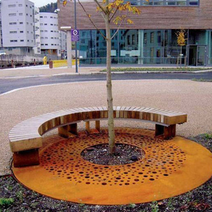 Decorative Metal Rust <b>Tree</b> Grate-Art Deco Style Weather Resistant <b>Outdoor</b> Urban Walkway Decor - Product Image 3