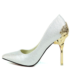 <strong>Suede</strong> Metal Thin <strong>Heel</strong> Shoes Women <strong>Heels</strong> - Product Image 2