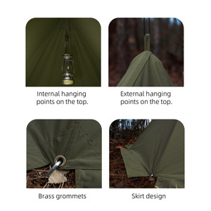 <span class=keywords><strong>Tente</strong></span> de randonnée ultralégère en coton pour 1-2 personnes, idéale pour le camping, la randonnée et les aventures de <span class=keywords><strong>bushcraft</strong></span> en extérieur toute l'année - Product Image 3
