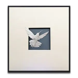 Vogels Vliegen Omlijst Opknoping Wall Art Duif Papier Carving 3D Muur Kunst Voor Hotel Entry