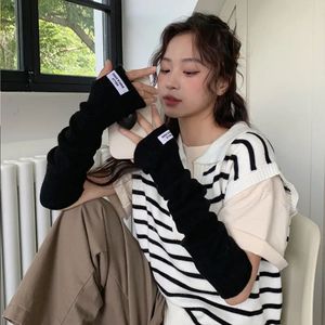 Gants longs sans doigts femmes mitaines hiver chauffe-bras tricoté bras manches <span class=keywords><strong>Fine</strong></span> décontracté doux filles vêtements gant pour femmes coréen - Product Image 3