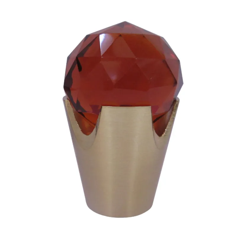 Red colored crystal curtain finial for rod