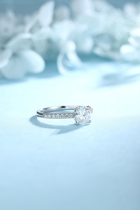 Joyería fina de lujo Joyería de platino de San Valentín 1ct Compromiso DE BODA Promesa Joyería de mujer Anillos de diamantes de laboratorio de oro blanco PT950 - Product Image 3