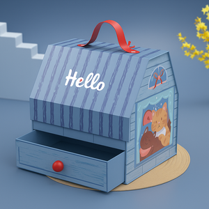 Scatola Regalo Personalizzata per Bambini con Manico, Design Cartoon |   Confezione Regalo in Carta per <span class=keywords><strong>Neonati</strong></span> e Baby Shower - Product Image 1