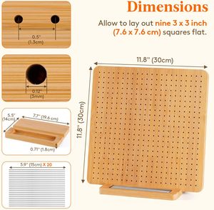 <span class=keywords><strong>Planche</strong></span> <span class=keywords><strong>de</strong></span> <span class=keywords><strong>blocage</strong></span> en bois faite à la main <span class=keywords><strong>de</strong></span> 18 mm pour <span class=keywords><strong>crochet</strong></span>, avec tiroir carré, crochets <span class=keywords><strong>de</strong></span> couture et coussinets en mousse pour projets <span class=keywords><strong>de</strong></span> couture faits main, style mode - Product Image 2