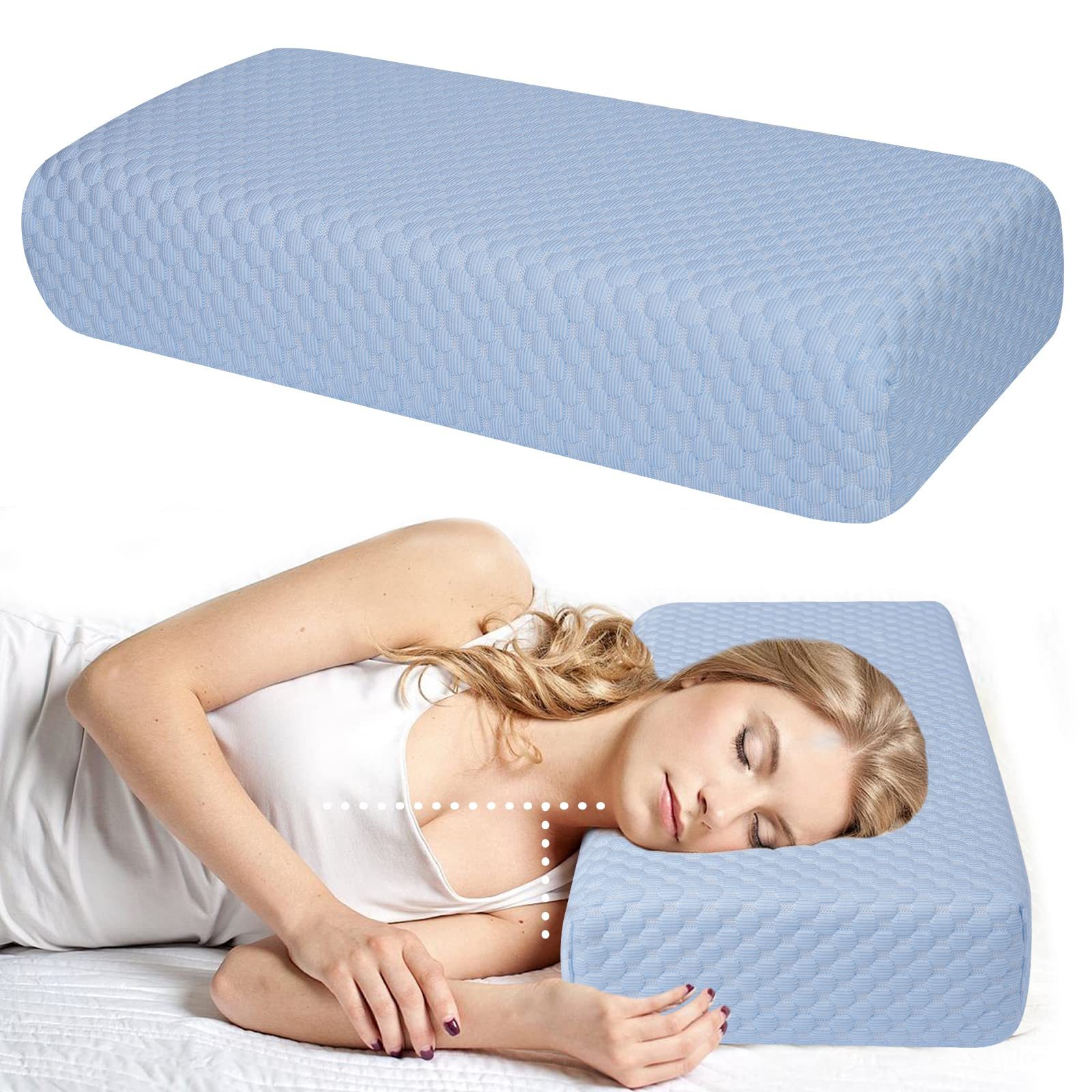 Hot Sleeper Neck and Shoulder Pain Adjustable Cube Square Supportive Memory Foam Cooling Bed Pillow for Side <strong>Sleeping</strong>