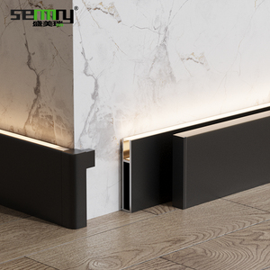 Fornitura diretta Jiangsu moderno 5cm bianco opaco battiscopa in alluminio lega di magnesio luce striscia di battiscopa in metallo - Product Image 5
